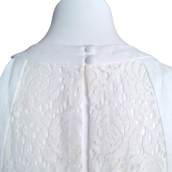 Donna Morgan Linen Lace Fit and Flare Belted Halter Neck Dress Nwt - Picture 10 of 15